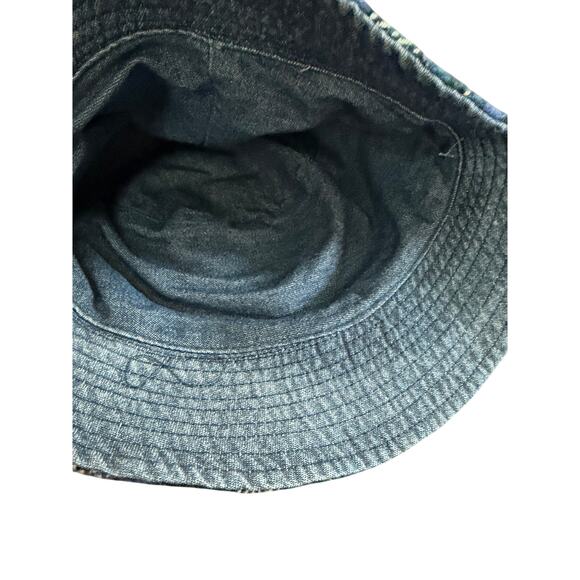 Baby Gap Reversible Unisex Baby Toddler Bucket Hat Plaid Blue Denim Sun Cover - Picture 5 of 10